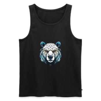 Polar Bear Portrait Polar Bear - Men's Premium Organic Tank Top - black - Front - Michal (187cm)