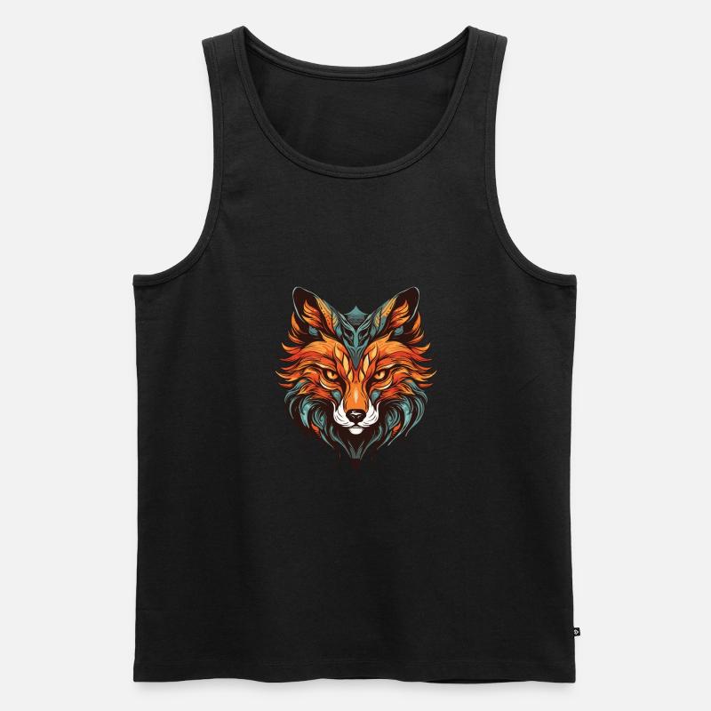 Fuchs Porträt - Männer Premium Bio Tank Top - Schwarz