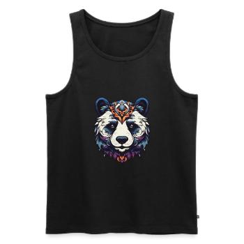 Panda Portrait - Men's Premium Organic Tank Top - black - Front - Michal (187cm)