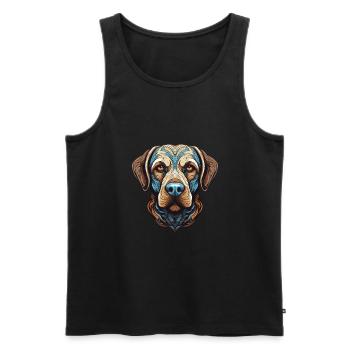 Labrador Hund Portrait - Männer Premium Bio Tank Top - Schwarz - Vorne - Michal (187cm)