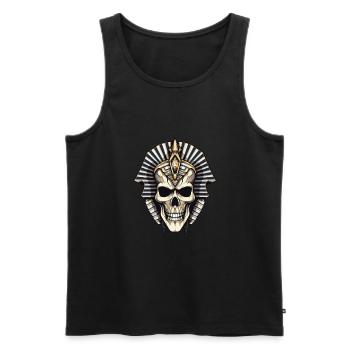 Crâne de pharaon - Débardeur bio Premium Homme - noir - Devant - AI Model Male 178 light (178cm)