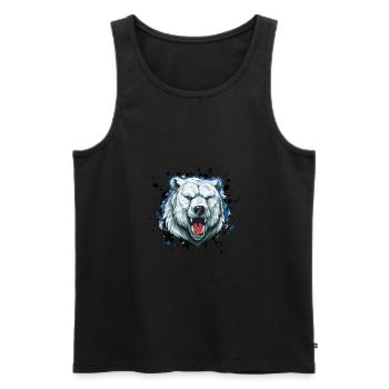 Polar Bear Head Icon Animal Polar Bear - Men's Premium Organic Tank Top - black - Front - Michal (187cm)