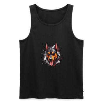 Doberman Head Icon Dog - Men's Premium Organic Tank Top - black - Front - Michal (187cm)