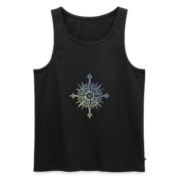 Kompass Symbol - Männer Premium Bio Tank Top - Schwarz - Vorne - Michal (187cm)