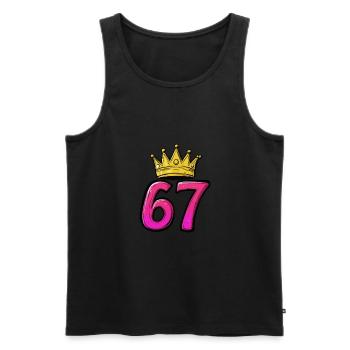 67 Zahl Trikot Krone - Männer Premium Bio Tank Top - Schwarz - Vorne - Michal (187cm)