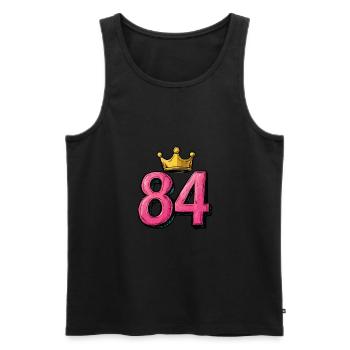 84 Numéro Jersey Couronne - Débardeur bio Premium Homme - noir - Devant - Michal (187cm)