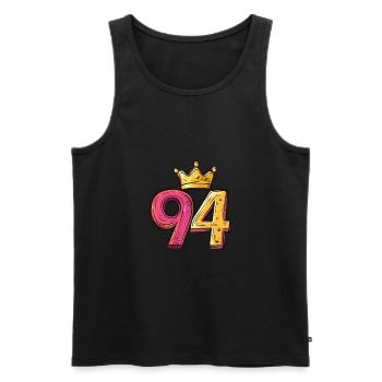 94 Numéro Jersey Couronne - Débardeur bio Premium Homme - noir - Devant - Michal (187cm)