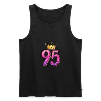 95 Numéro Jersey Couronne - Débardeur bio Premium Homme - noir - Devant - Michal (187cm)