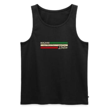Italia - Bolzano - Italien - Italy - Débardeur bio Premium Homme - noir - Devant - AI Model Male 178 light (178cm)