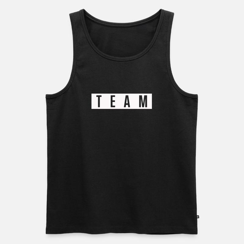 TEAM Blockschrift  - Männer Premium Bio Tank Top - Schwarz