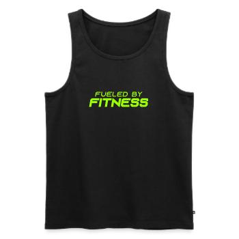 Alimenté par la forme physique - Sport - Salle de sport - Athlétisme - Débardeur bio Premium Homme - noir - Devant - AI Model Male 178 light (178cm)