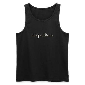 carpe diem - Männer Premium Bio Tank Top - Schwarz - Vorne - Michal (187cm)