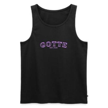Gotte 2026, Godmother 2026, Gotti, Gift Shirt - Men's Premium Organic Tank Top - black - Front - Michal (187cm)
