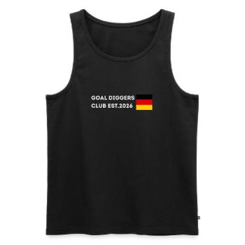 Goal Diggers Club Est.2026 (Germany) - Men's Premium Organic Tank Top - black - Front - AI Model Male 178 light (178cm)