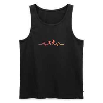 Sonnenuntergangs-Herzschlag-Fechten - Männer Premium Bio Tank Top - Schwarz - Vorne - Michal (187cm)