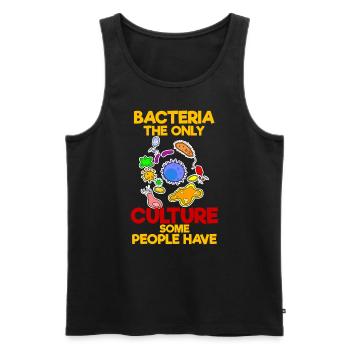 Les bactéries sont les seuls microbiologistes de culture - Débardeur bio Premium Homme - noir - Devant - AI Model Male 178 light (178cm)