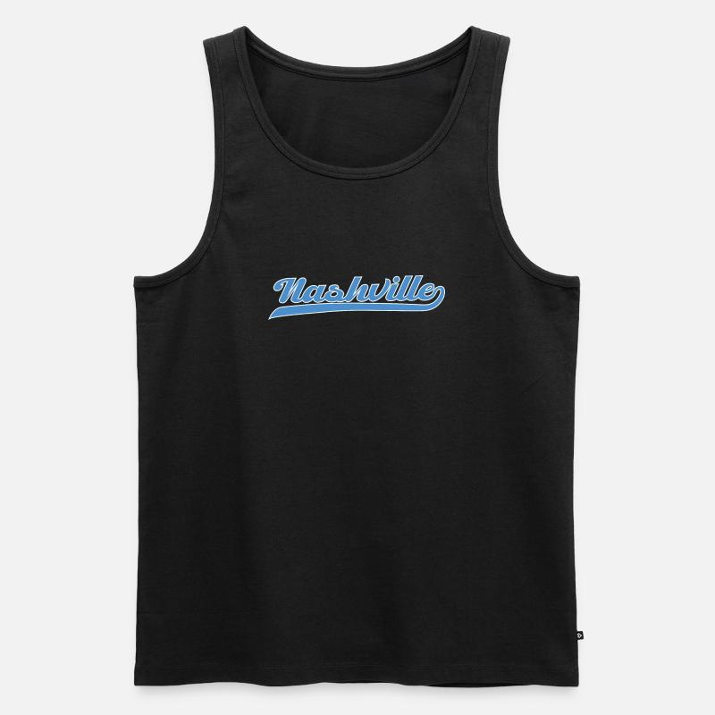 Nashville Script with Swing Line - Men's Premium Organic Tank Top - black