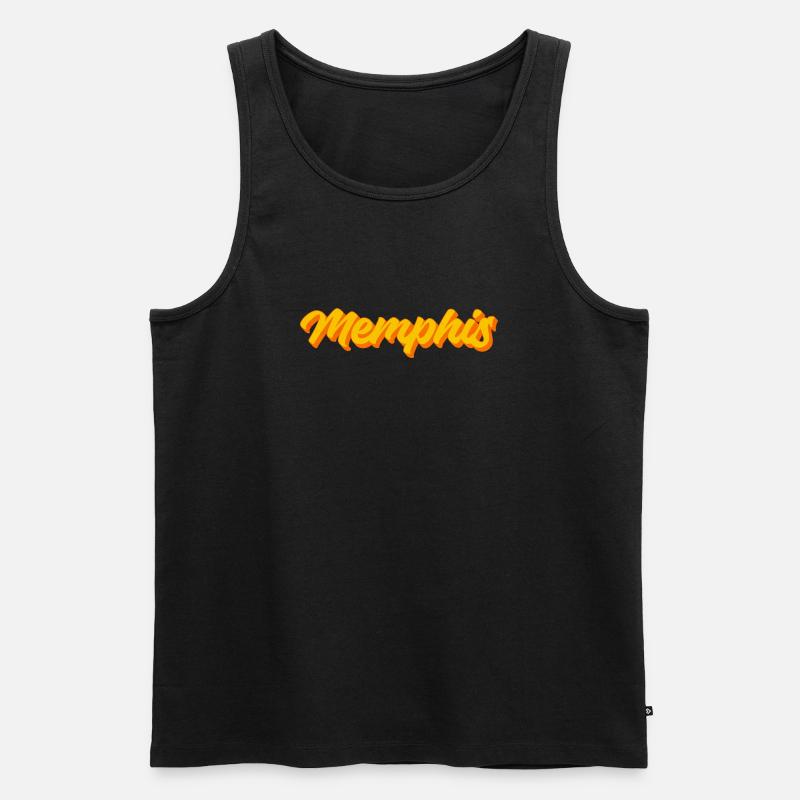 Memphis Retro Script Sunset - Männer Premium Bio Tank Top - Schwarz