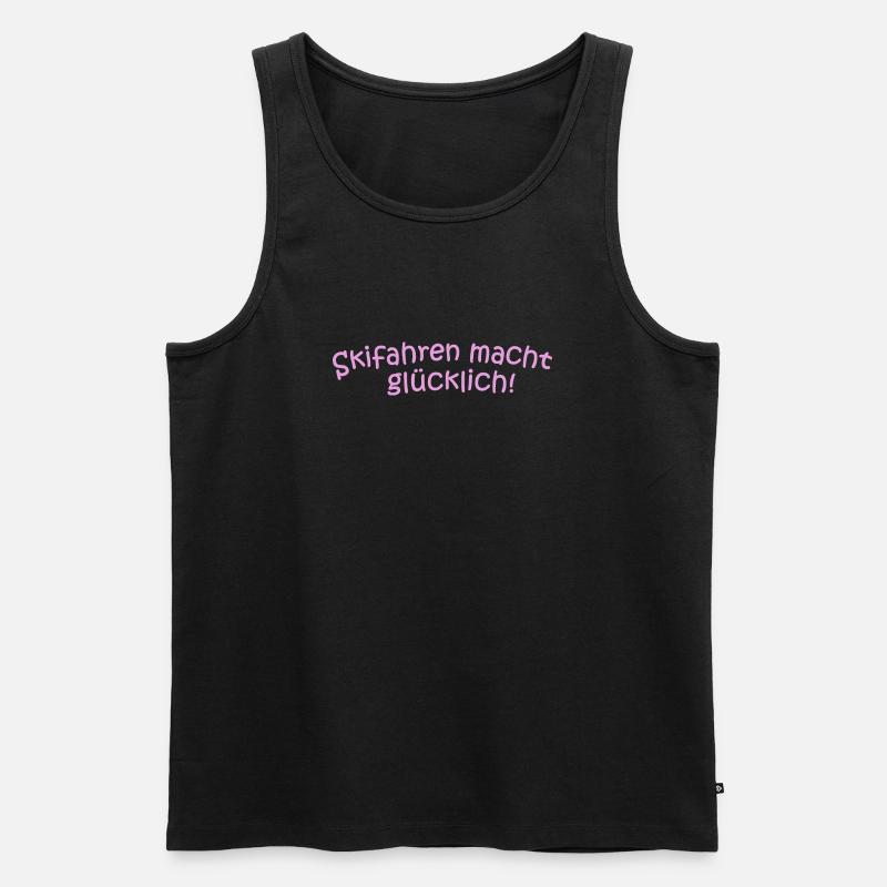 Skifahren glücklich - Männer Premium Bio Tank Top - Schwarz