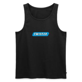 Twister lettering blue - Men's Premium Organic Tank Top - black - Front - AI Model Male 178 light (178cm)