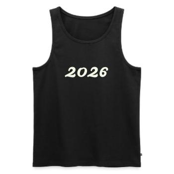 2026 - Männer Premium Bio Tank Top - Schwarz - Vorne - Michal (187cm)