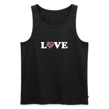 Love - Norway Flag - Norge - Norwegen - Men's Premium Organic Tank Top - black - Front - Michal (187cm)