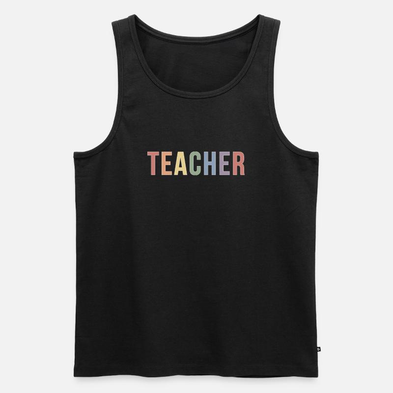 Soft-Pride-Lehrer-Typografiedesign im 90er-Jahre-Look - Männer Premium Bio Tank Top - Schwarz
