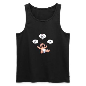 CD - Baby Kreisch Flasche Windel Schnuller Essen - - Männer Premium Bio Tank Top - Schwarz - Vorne - Michal (187cm)