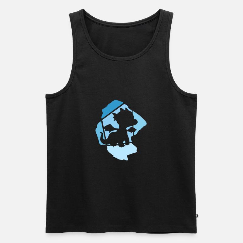 Drache Drachen - Männer Premium Bio Tank Top - Schwarz