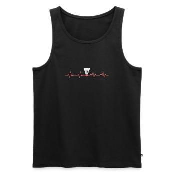 Badminton heartbeat - Men's Premium Organic Tank Top - black - Front - Michal (187cm)
