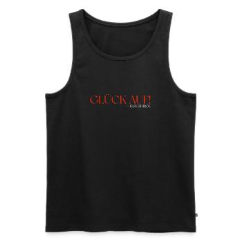 Erzgebirgische Mundart - Männer Premium Bio Tank Top - Schwarz - Vorne - Michal (187cm)