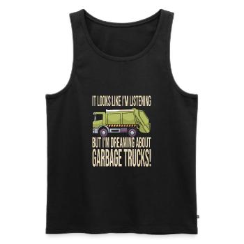 Garçon d’anniversaire de camion à ordures - Débardeur bio Premium Homme - noir - Devant - Michal (187cm)