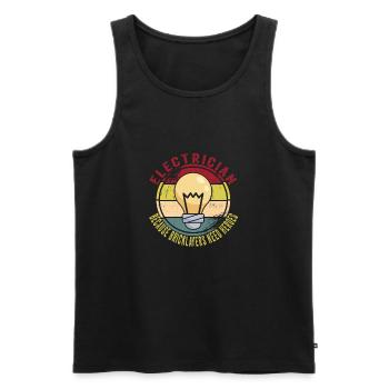 Electrician - Men's Premium Organic Tank Top - black - Front - Michal (187cm)