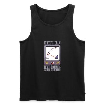 Electrician - Men's Premium Organic Tank Top - black - Front - Michal (187cm)