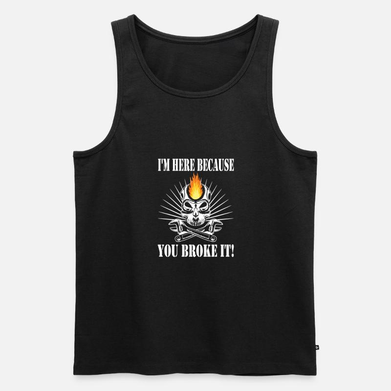 Mechanik samochodowy - Ekologiczny tank top męski Premium - czarny