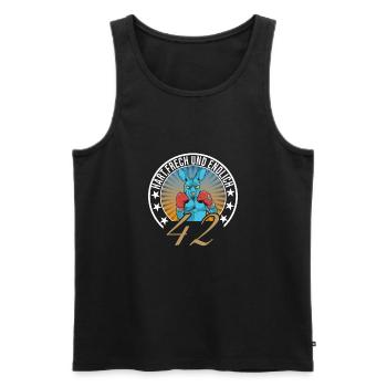 42. Geburtstag - Männer Premium Bio Tank Top - Schwarz - Vorne - Michal (187cm)