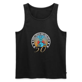 50. Geburtstag - Männer Premium Bio Tank Top - Schwarz - Vorne - Michal (187cm)