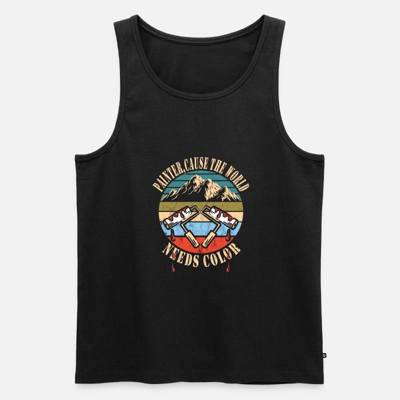Maler - Männer Premium Bio Tank Top - Schwarz