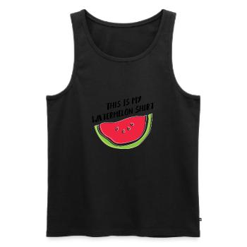 Watermelon Ironic Quote Fruits tropicaux d'été - Débardeur bio Premium Homme - noir - Devant - Michal (187cm)