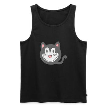 Katze, meow 2 - Männer Premium Bio Tank Top - Schwarz - Vorne - Michal (187cm)