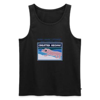 Ich denke an Geckos Cute Lizard Wildlife - Männer Premium Bio Tank Top - Schwarz - Vorne - Michal (187cm)