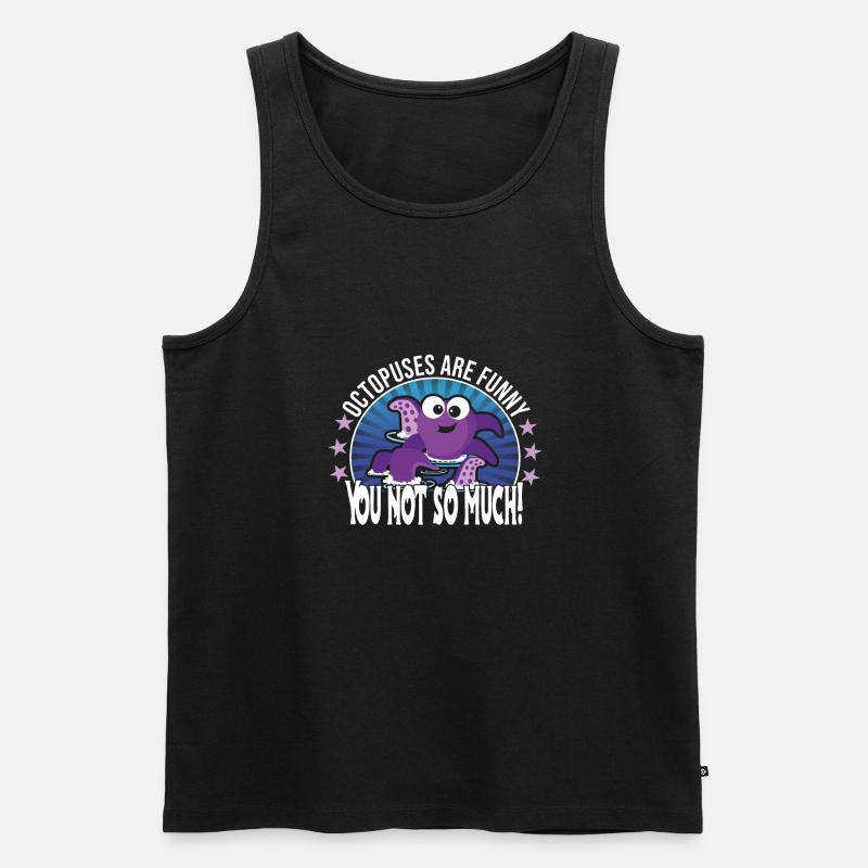 Oktopus - Männer Premium Bio Tank Top - Schwarz
