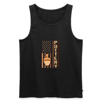 Faire de la poterie - Débardeur bio Premium Homme - noir - Devant - Michal (187cm)