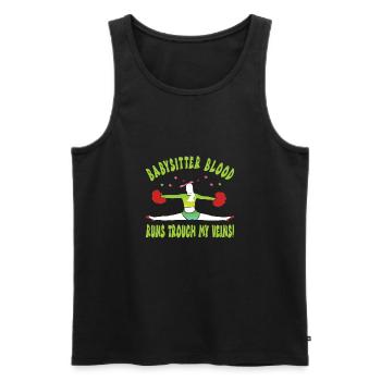 Babysitter - Men's Premium Organic Tank Top - black - Front - AI Model Male 178 light (178cm)