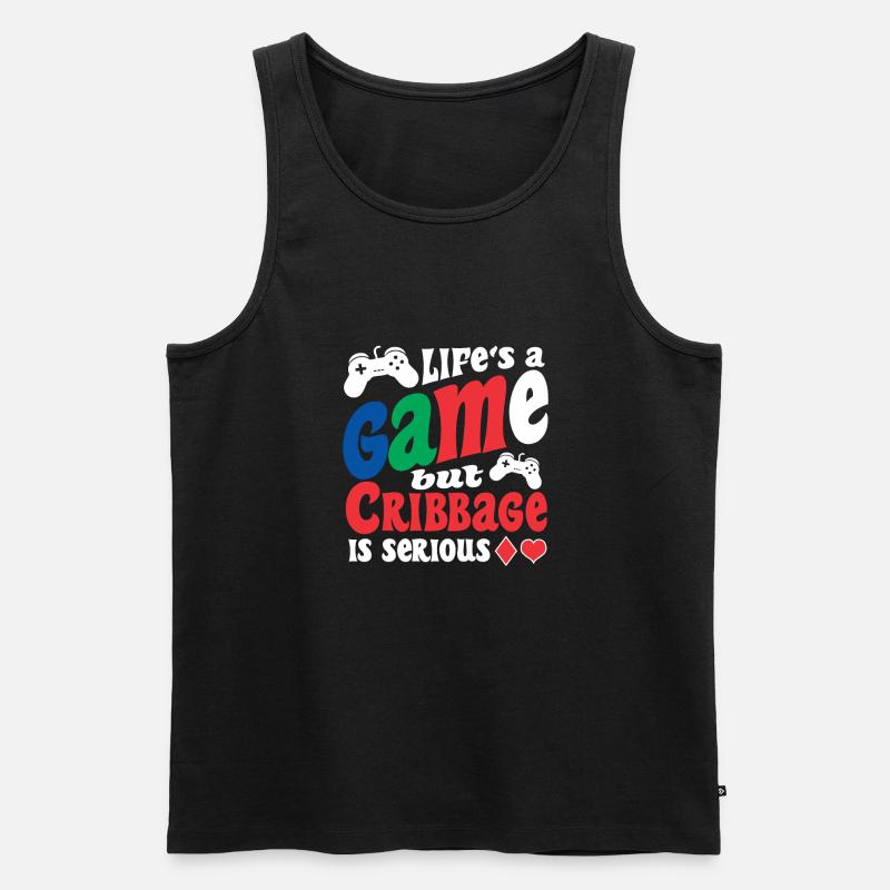 Cribbage - Männer Premium Bio Tank Top - Schwarz