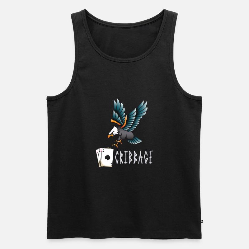 Cribbage - Männer Premium Bio Tank Top - Schwarz
