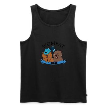 Animaux sauvages mignons de la Wombat Squad - Débardeur bio Premium Homme - noir - Devant - Michal (187cm)