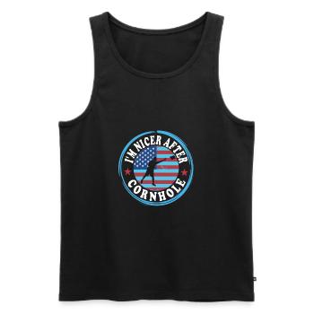 Cornhole - Débardeur bio Premium Homme - noir - Devant - Michal (187cm)
