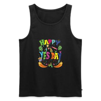 Yes Day - Men's Premium Organic Tank Top - black - Front - Michal (187cm)