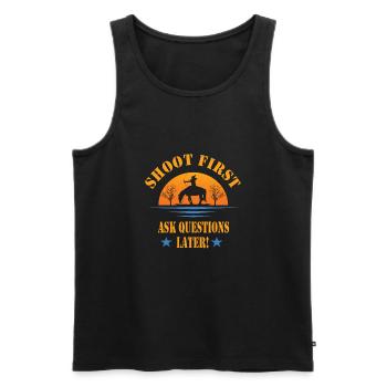 Horseback Archery - Männer Premium Bio Tank Top - Schwarz - Vorne - AI Model Male 178 light (178cm)